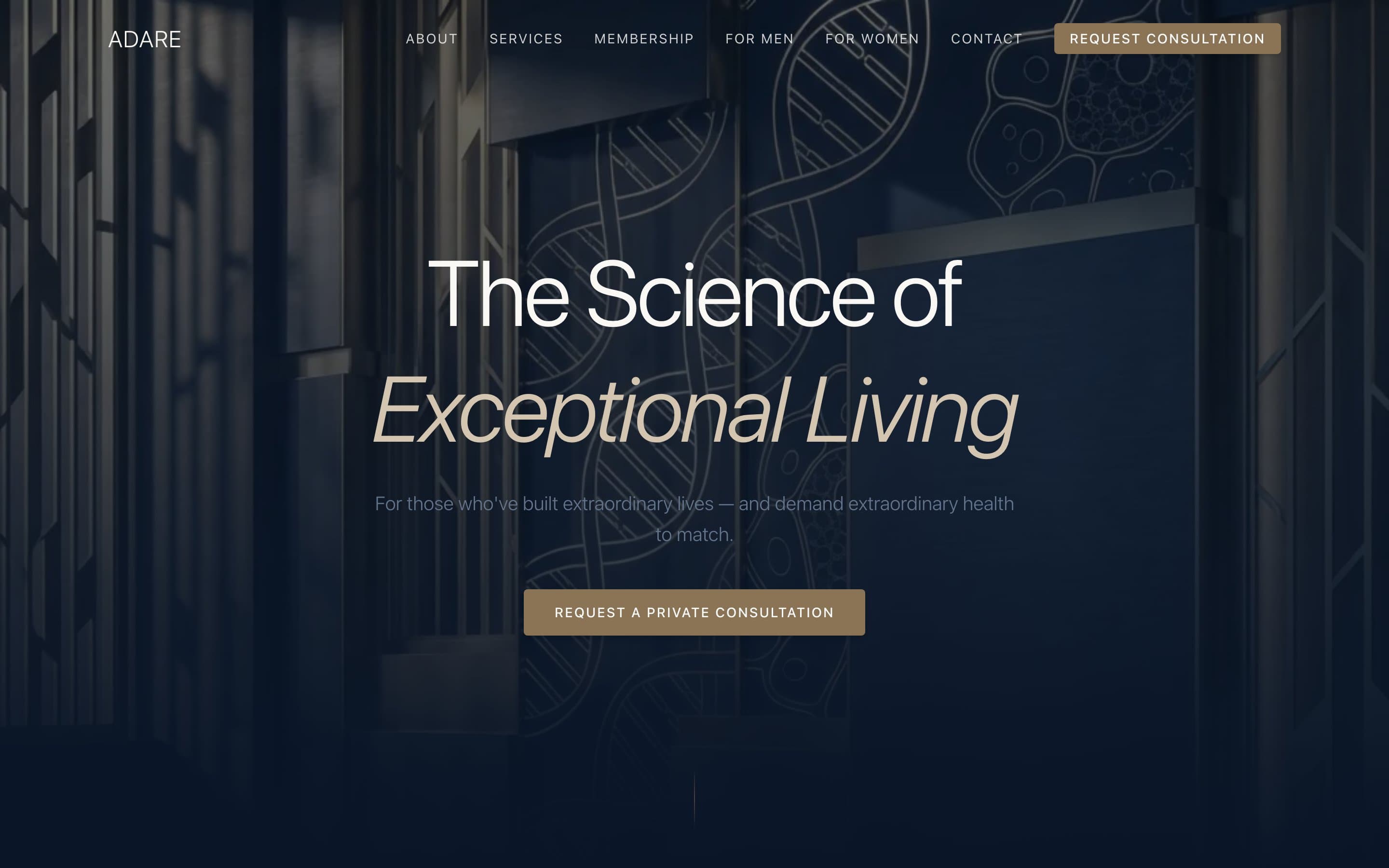 ADARE — live homepage