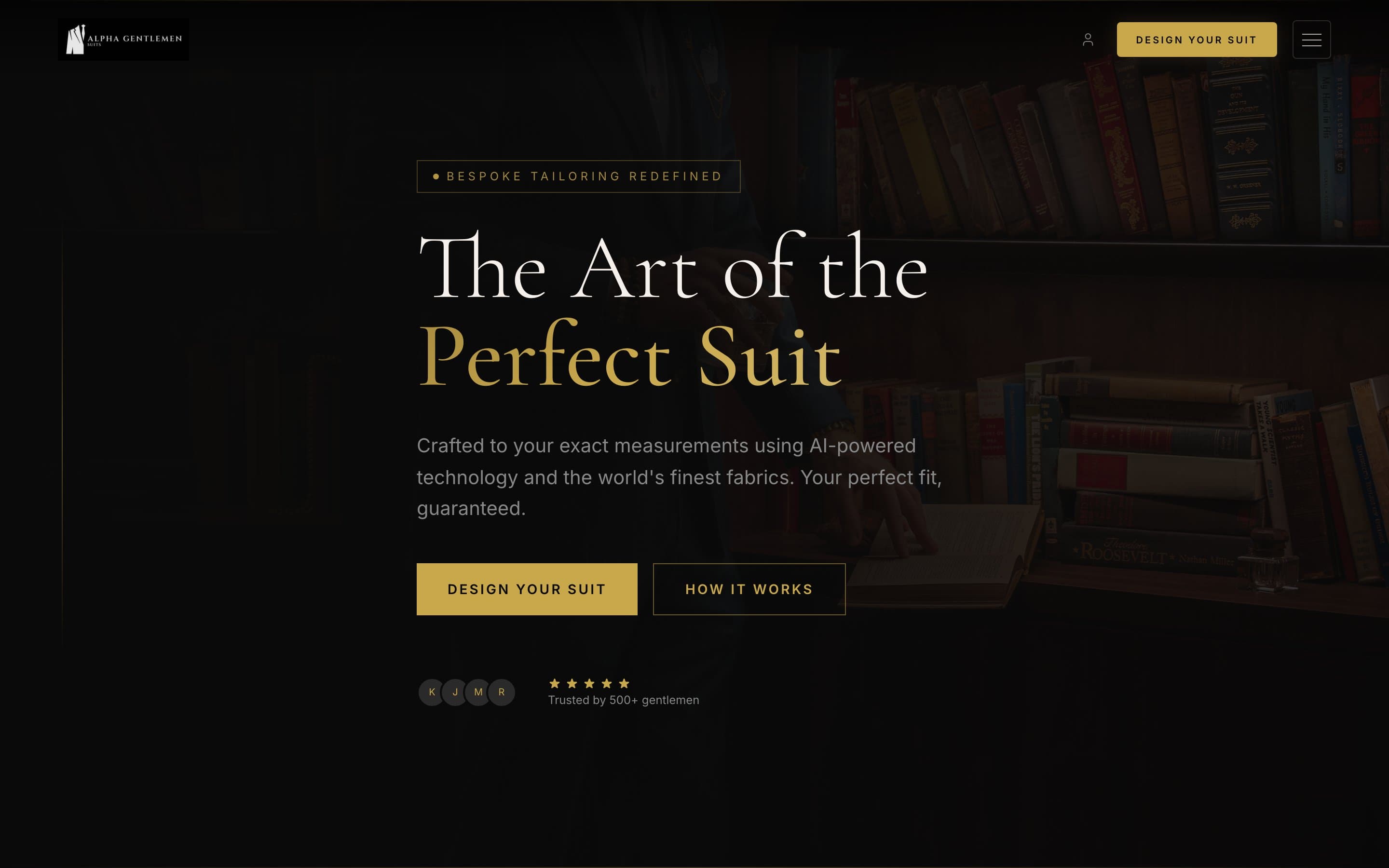 Alpha Gentlemen Suits — live homepage