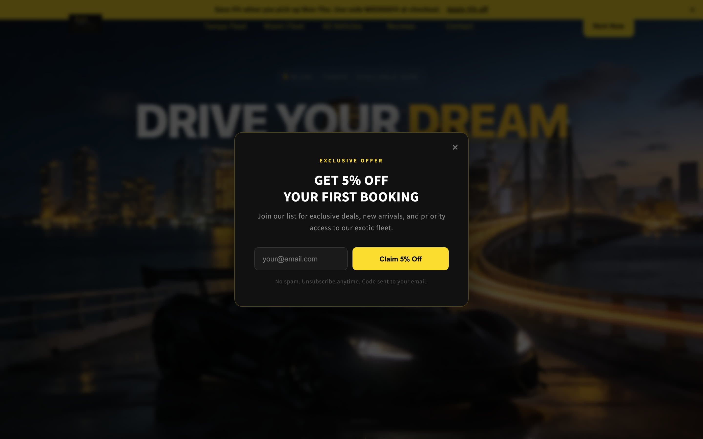 Exotics By The Bay — live homepage